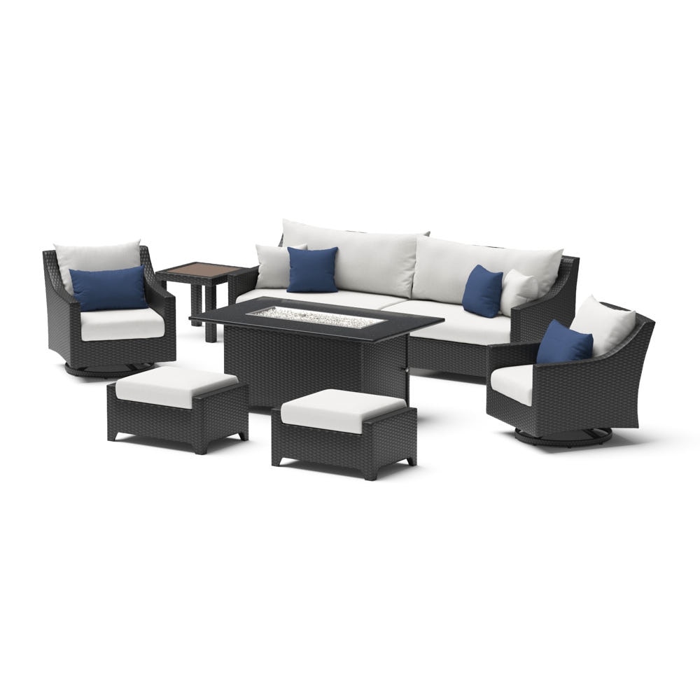 Deco 8 Piece Sunbrella® Outdoor Motion Fire Set - Bliss Ink