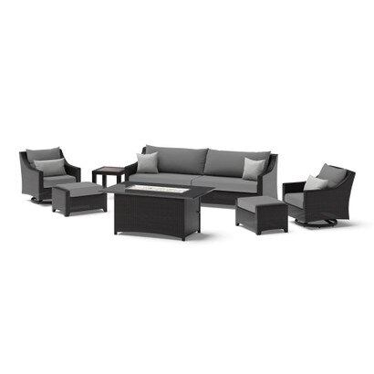 Deco™ 8 Piece Sunbrella Outdoor Motion Fire Set - Charcoal Gray