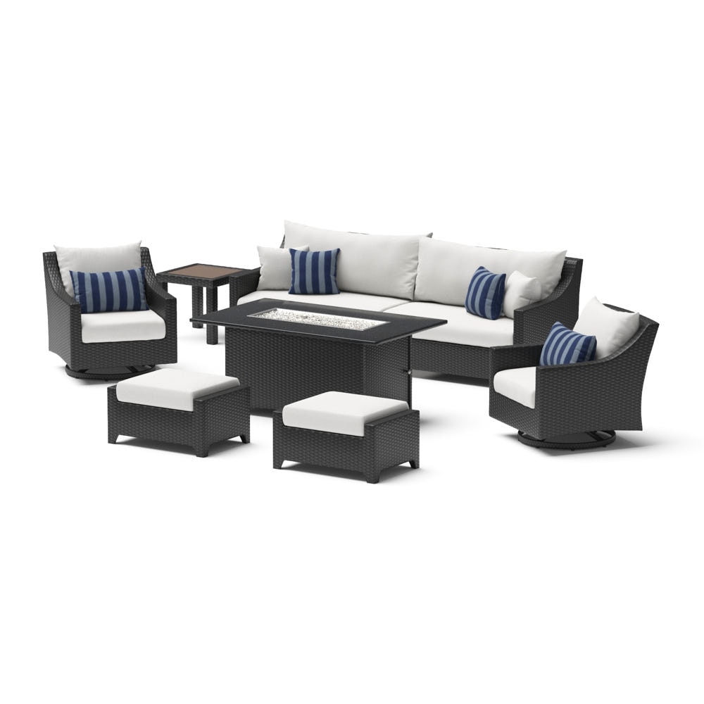 Deco 8 Piece Sunbrella® Outdoor Motion Fire Set - Centered Ink
