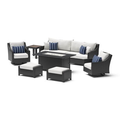 Deco™ 8 Piece Sunbrella Outdoor Motion Fire Set - Centered Ink