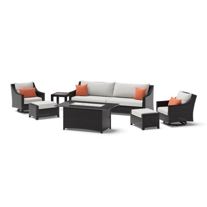 Deco™ 8 Piece Sunbrella Outdoor Motion Fire Set - Cast Coral