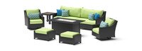 Deco™ 8 Piece Sunbrella Outdoor Motion Fire Set - Ginkgo Green