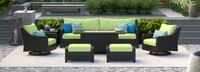Deco™ 8 Piece Sunbrella Outdoor Motion Fire Set - Ginkgo Green