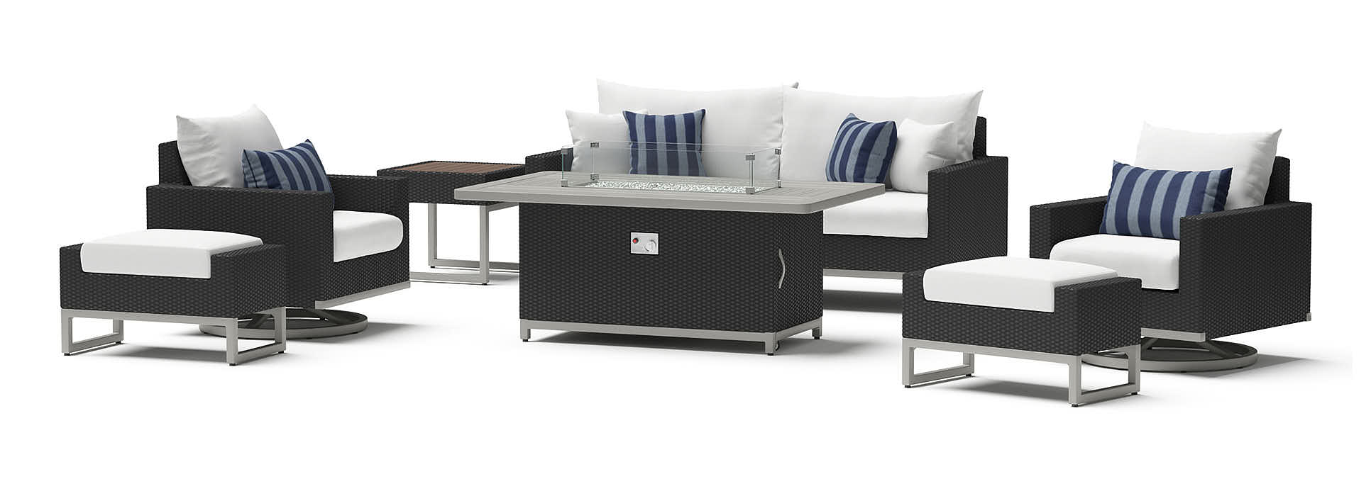 Milo Espresso 7 Piece Outdoor Motion Fire Set