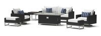 Milo™ Espresso 7 Piece Sunbrella® Outdoor Motion Fire Set - Centered Ink
