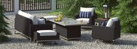 Milo™ Espresso 7 Piece Sunbrella® Outdoor Motion Fire Set - Centered Ink