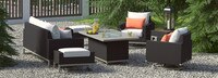Milo™ Espresso 7 Piece Sunbrella® Outdoor Motion Fire Set - Cast Coral
