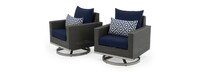 Milo™ Espresso 7 Piece Sunbrella® Outdoor Motion Fire Set - Navy Blue