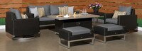 Milo™ Espresso 7 Piece Sunbrella® Outdoor Motion Fire Set - Navy Blue