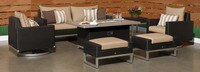 Milo™ Espresso 7 Piece Sunbrella® Outdoor Motion Fire Set - Navy Blue