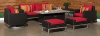 Milo™ Espresso 7 Piece Sunbrella® Outdoor Motion Fire Set - Navy Blue