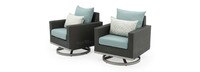 Milo™ Espresso 7 Piece Sunbrella® Outdoor Motion Fire Set - Spa Blue