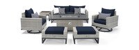 Milo™ Gray 7 Piece Sunbrella® Outdoor Motion Fire Set - Navy Blue