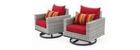 Milo™ Gray 7 Piece Motion Fire Set - Sunset Red