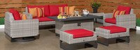 Milo™ Gray 7 Piece Motion Fire Set - Sunset Red