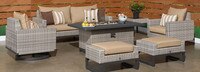 Milo™ Gray 7 Piece Motion Fire Set - Sunset Red