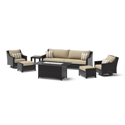 Deco™ 8 Piece Sunbrella Outdoor Motion Fire Set - Maxim Beige