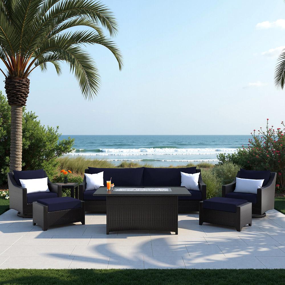 Deco 8 Piece Sunbrella Outdoor Motion Fire Set