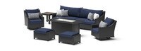 Deco 8 Piece Sunbrella® Outdoor Motion Fire Set - Navy Blue