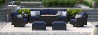 Deco 8 Piece Sunbrella® Outdoor Motion Fire Set - Navy Blue