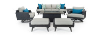 Portofino® Casual 7 Piece Sunbrella® Outdoor Motion Fire Seating Set - Dove