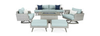 Portofino® Casual 7 Piece Sunbrella® Outdoor Motion Fire Seating Set - Spa