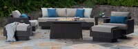 Portofino® Repose 7 Piece Sunbrella® Outdoor Motion Fire Seating Set - Dove