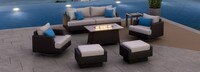 Portofino® Repose 7 Piece Sunbrella® Outdoor Motion Fire Seating Set - Dove