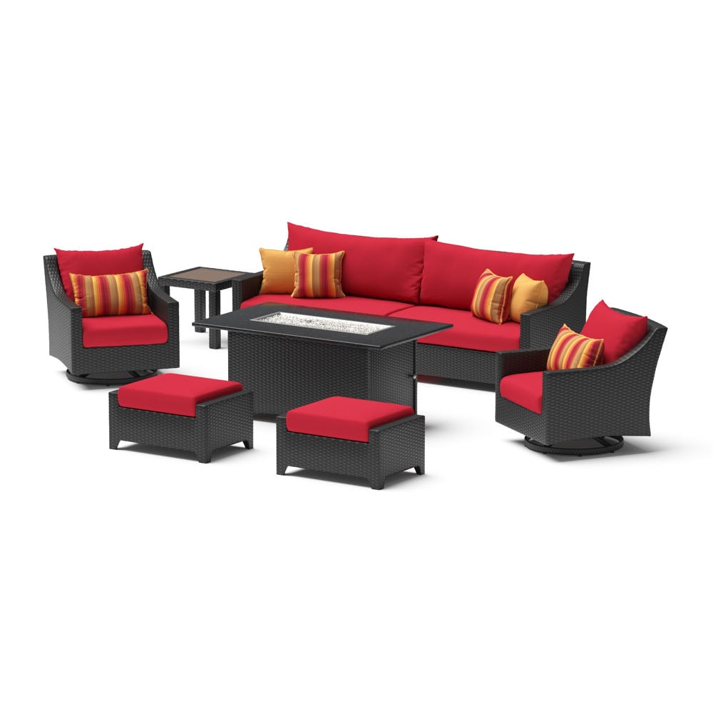 Deco 8 Piece Sunbrella® Outdoor Motion Fire Set - Sunset Red