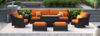 Deco™ 8 Piece Sunbrella Outdoor Motion Fire Set - Tikka Orange