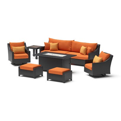 Deco™ 8 Piece Sunbrella Outdoor Motion Fire Set - Tikka Orange