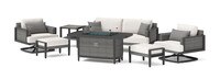 Vistano™ 7 Piece Sunbrella® Outdoor Fire Conversation Seating Set - Gray
