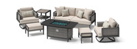 Vistano™ 7 Piece Sunbrella® Outdoor Fire Conversation Seating Set - Gray