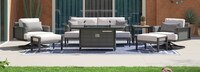 Vistano™ 7 Piece Sunbrella® Outdoor Fire Conversation Seating Set - Gray