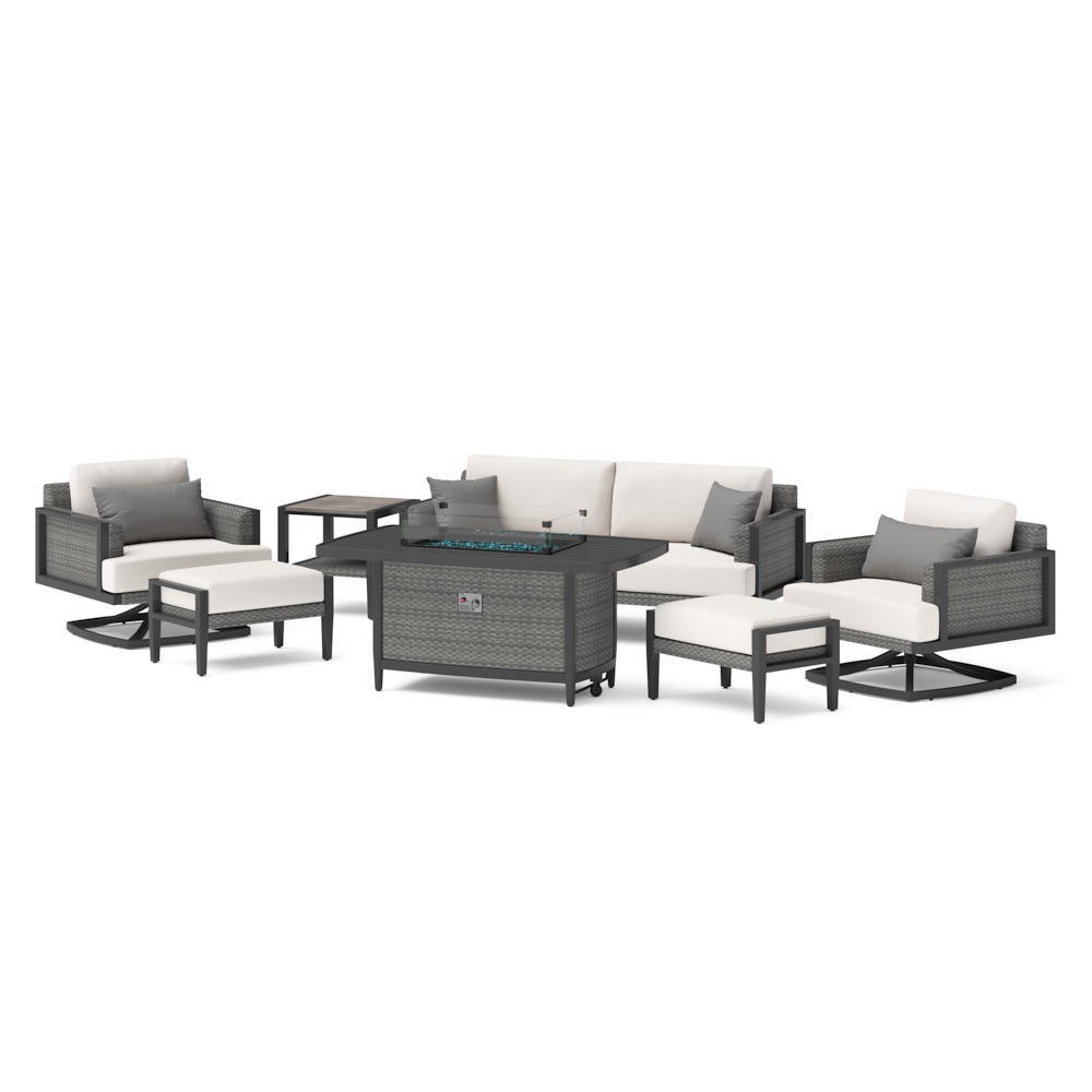 Vistano™ 7 Piece Sunbrella® Outdoor Fire Conversation Seating Set - Gray