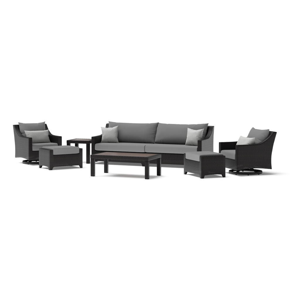 Deco™ 8 Piece Sunbrella® Outdoor Sofa & Motion Club Chair Set - Charcoal Gray