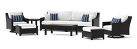 Deco™ 8 Piece Sunbrella® Outdoor Sofa & Motion Club Chair Set - Centered Ink