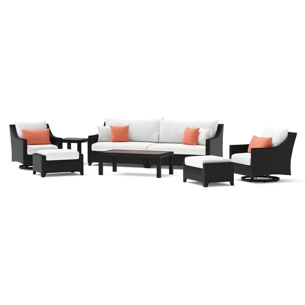 Deco™ 8 Piece Sunbrella® Outdoor Sofa & Motion Club Chair Set - Cast Coral