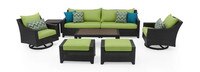 Deco™ 8 Piece Sunbrella® Outdoor Sofa & Motion Club Chair Set - Ginkgo Green