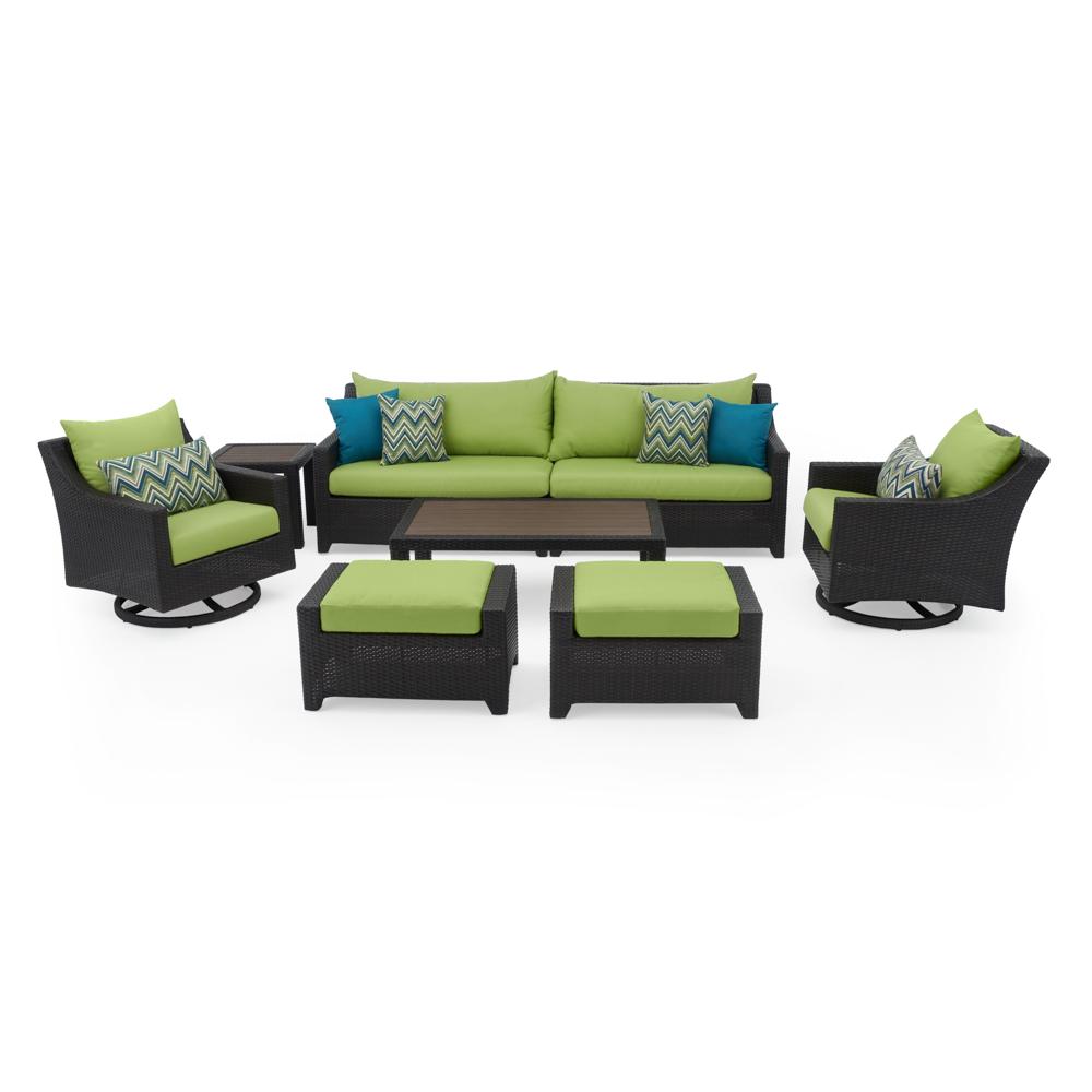 Deco™ 8 Piece Sunbrella® Outdoor Sofa & Motion Club Chair Set - Ginkgo Green