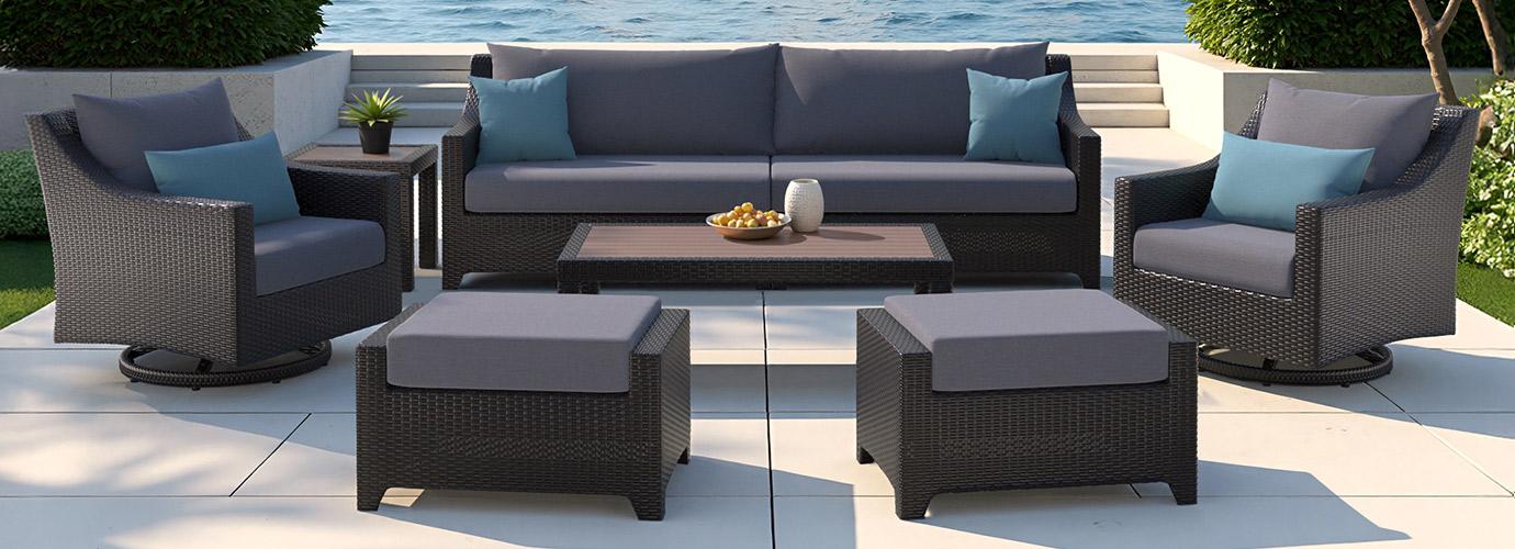 Deco™ 8 Piece Outdoor Sofa & Motion Club Chair Set - Olefin Gray
