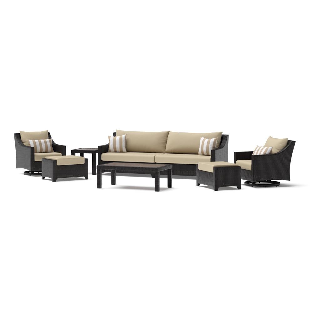 Deco™ 8 Piece Sunbrella® Outdoor Sofa & Motion Club Chair Set - Maxim Beige