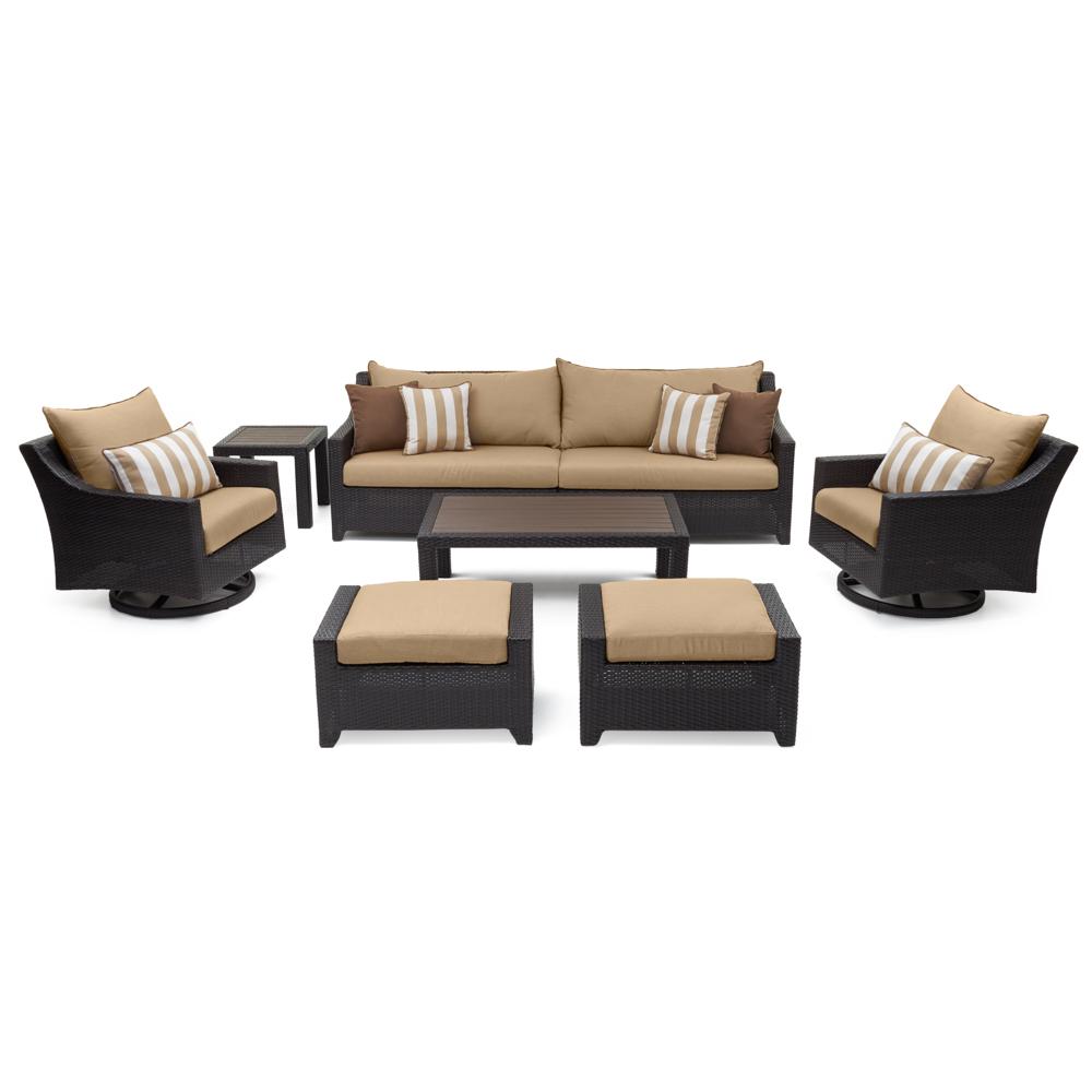 Deco™ 8 Piece Sunbrella® Outdoor Sofa & Motion Club Chair Set - Maxim Beige