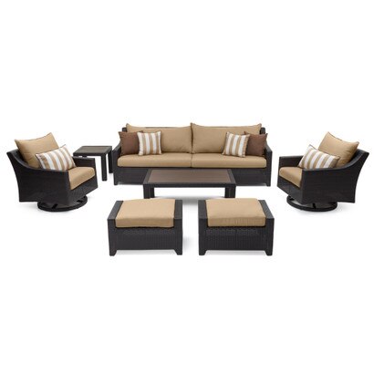 Deco™ 8 Piece Sunbrella® Outdoor Sofa & Motion Club Chair Set - Maxim Beige