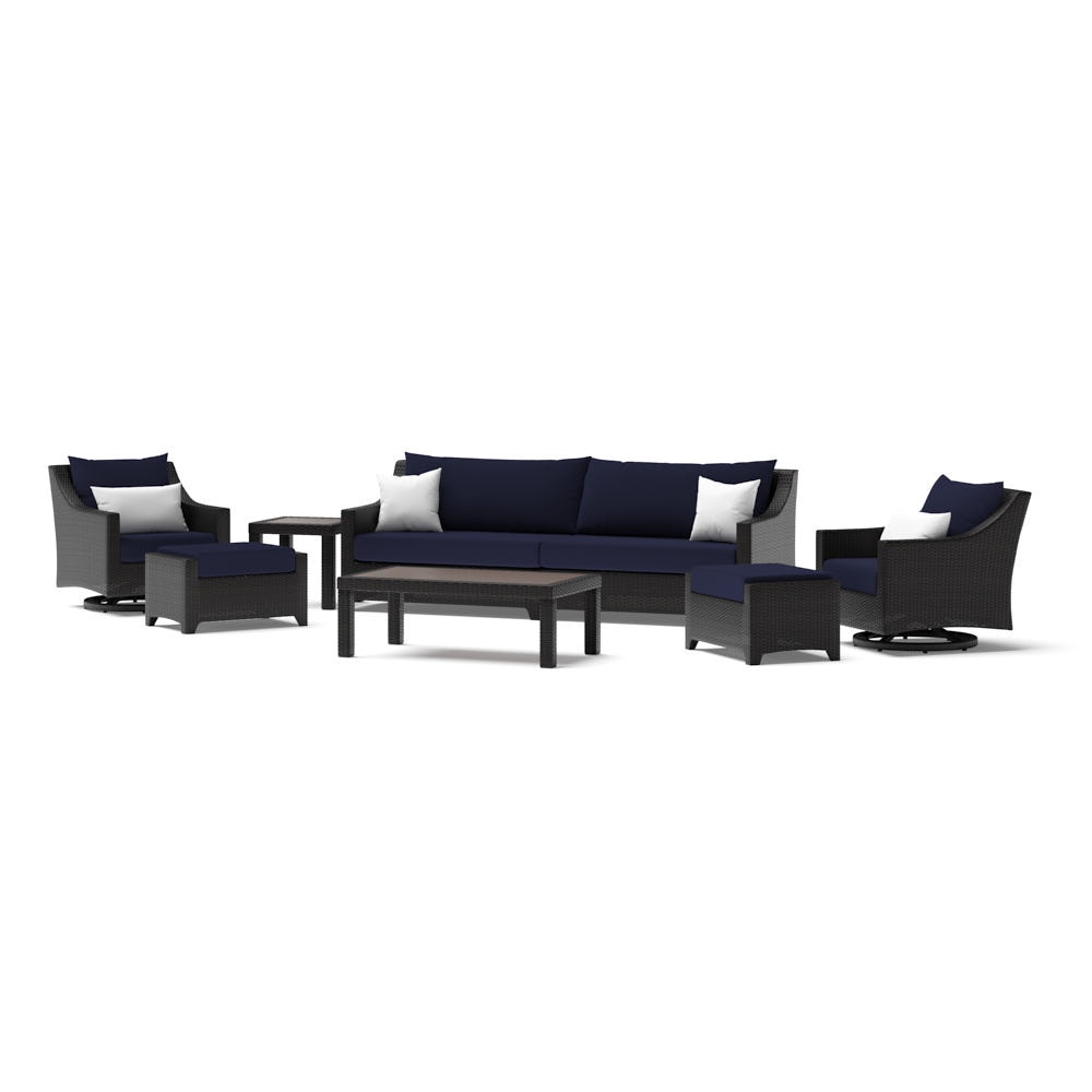 Deco™ 8 Piece Sunbrella® Outdoor Sofa & Motion Club Chair Set - Navy Blue