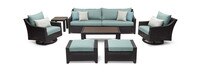 Deco™ 8 Piece Sunbrella® Outdoor Sofa & Motion Club Chair Set - Spa Blue