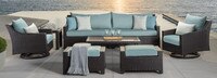 Deco™ 8 Piece Sunbrella® Outdoor Sofa & Motion Club Chair Set - Spa Blue