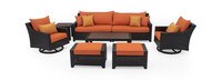 Deco™ 8 Piece Sunbrella® Outdoor Sofa & Motion Club Chair Set - Tikka Orange