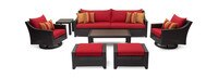 Deco™ 8 Piece Sunbrella® Outdoor Sofa & Motion Club Chair Set - Sunset Red