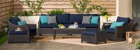 Deco™ 8 Piece Sunbrella® Outdoor Sofa & Motion Club Chair Set - Sunset Red